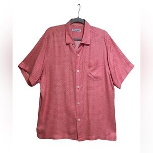 Tommy Bahama L large short sleeve 100% silk button up shirt